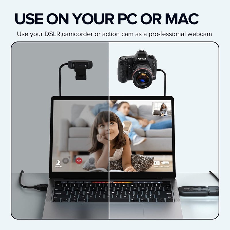 Mwin Cam Link 4K, External Camera Capture Card, 4K30/1080p120 for Streaming and Record via DSLR, Camcorder, Actioncam, Low-Latency for Video Conferencing, Live Streaming, Gaming, on OBS, Zoom, Windows - Image 3